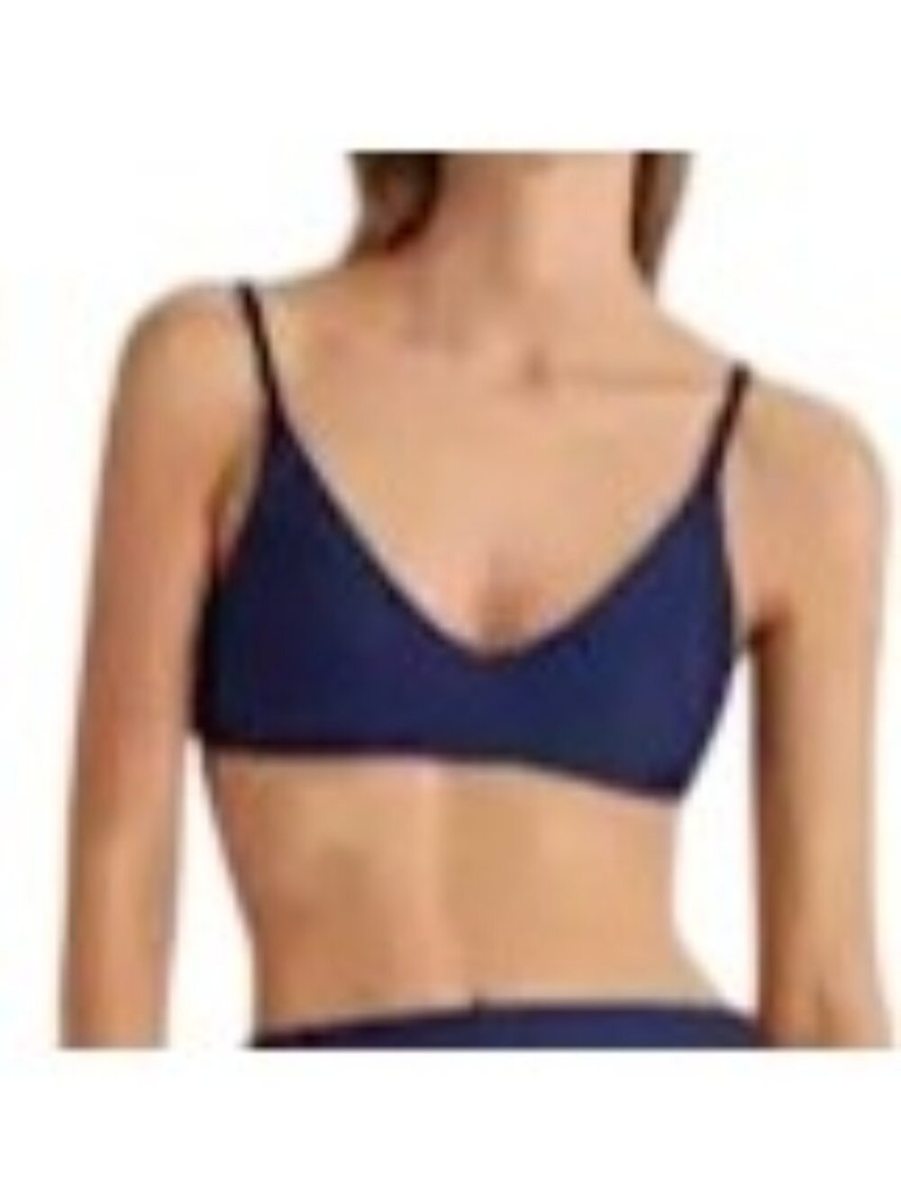 Quince Italian V-Neck Navy Bikini Top XS